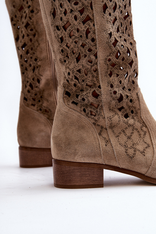 Zazoo 3403 Ľahké Dámske Topánky S Nízkym Podpätkom Bežové