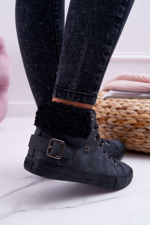 Dámské Tenisky Big Star Vysoké zateplené Černé EE274080