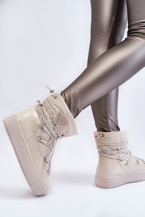 Dámske módne snehové topánky čipk