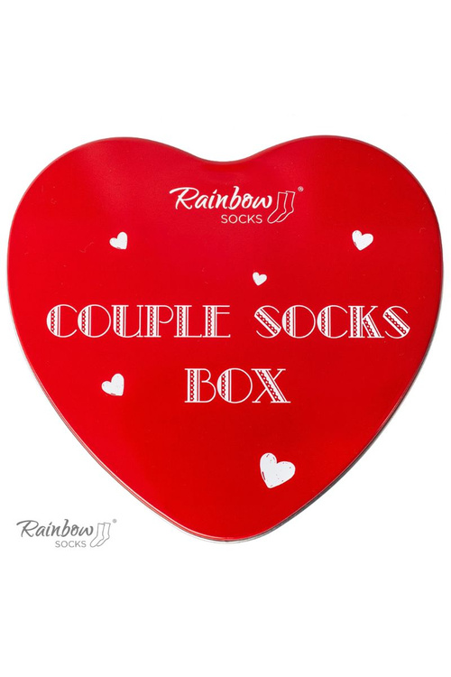 Ponožky COUPLE BOX 2 Páry Krabička Srdce Rainbow Socks