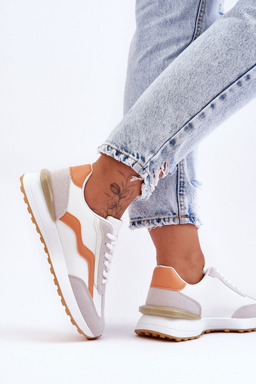 Dámské sportovní kožené Bílo-oranžové Somerio