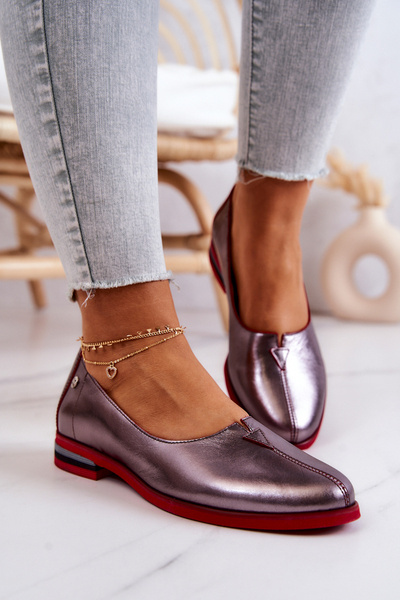 Kožené topánky Maciejka strieborné 05035-42