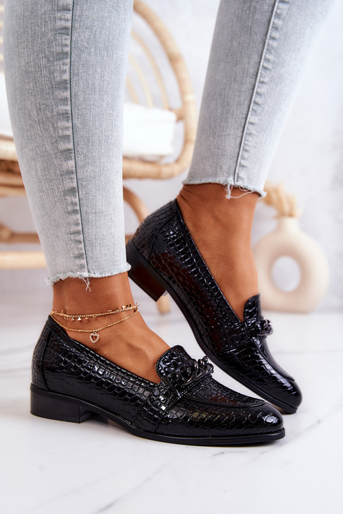 Maľované topánky s hadím vzorom čierny yasmin