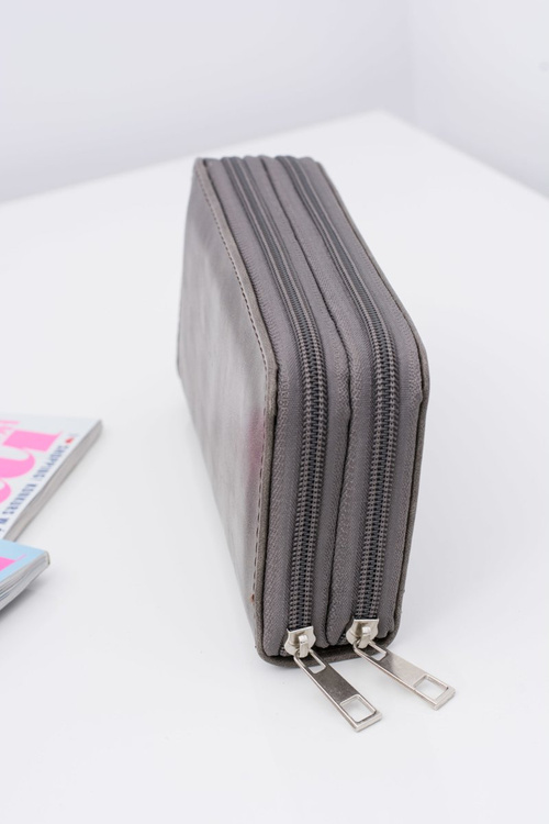 Women's Gray Wallet Two Pockets Locks