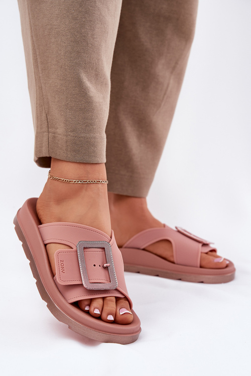 Voňavé dámské pantofle s ozdobnou sponou ZAXY RR285077 špinavě růžová