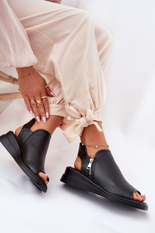 Dámske Sandále Na Klíne Čierne Mevinette