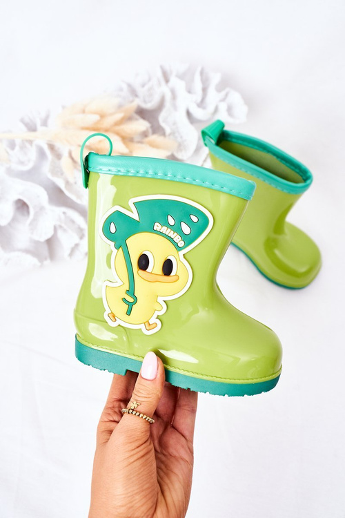 Detské galoshes s zeleňmi