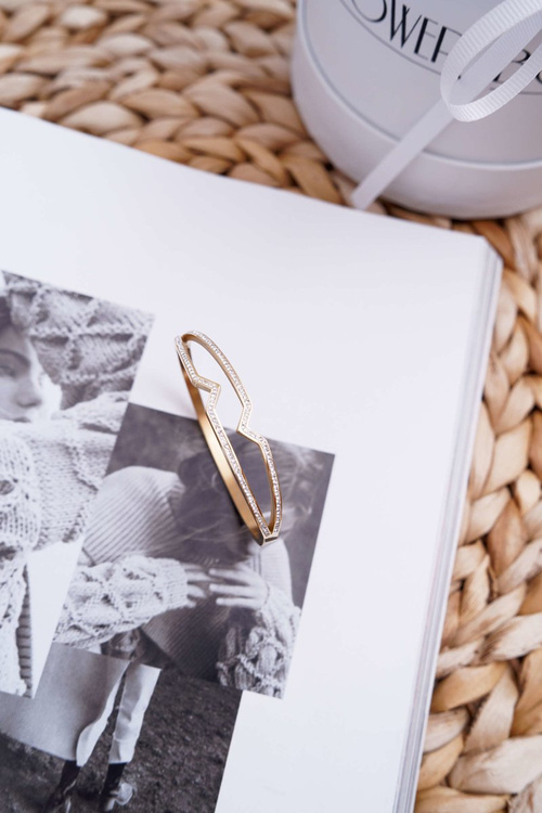 Dámský Náramek z nerezové oceli se Zirkony Zlatý Grenn