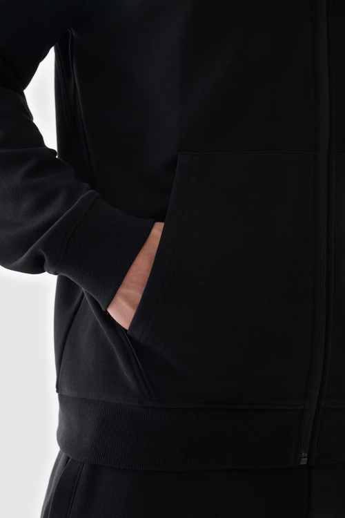 Pánska Mikina S Kapucňou Zips 4F Čierna 4FWAW24TSWSM1256-20S