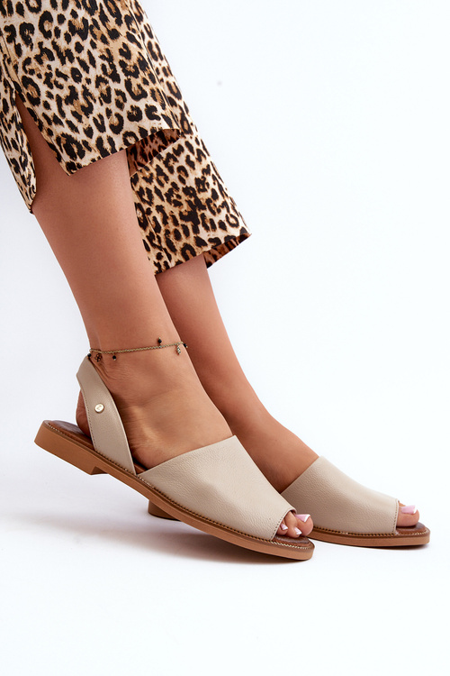 Zazoo 40327 Kožené Nášlapné Sandály Bežové