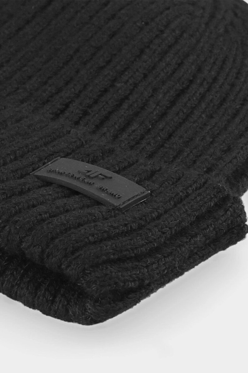 Jednovrstvý zimní pánský čepice 4F 4FAW23ACAPM317-20S černá