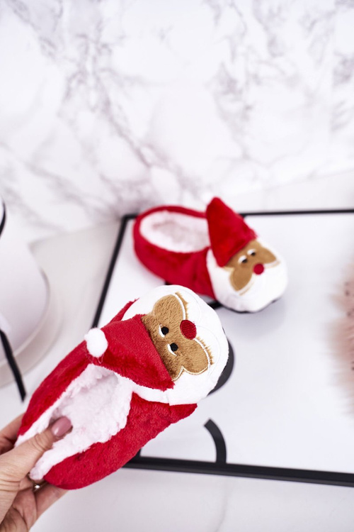 Dětské Vánoční Pantofle S Ježíškem2 Červené Xmas