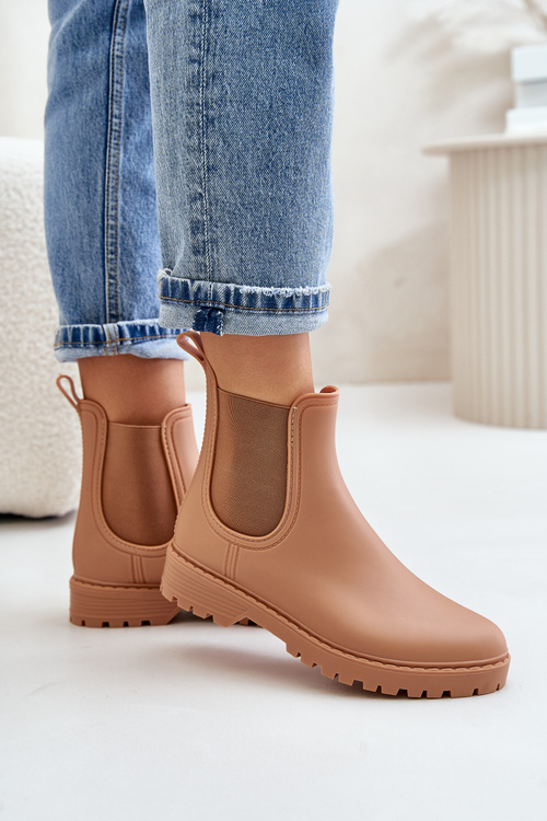 Dámske Gumové Čižmy S Elastickými Vložkami Hnedé Ciariel