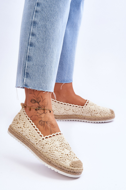Vložený blanco béžový espadrilles