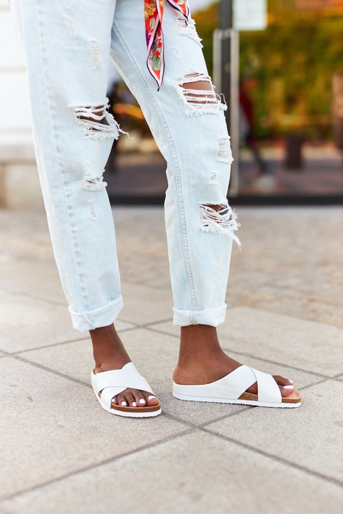 Kožené Profilované Nazouváky Big Star HH274647 Bílé