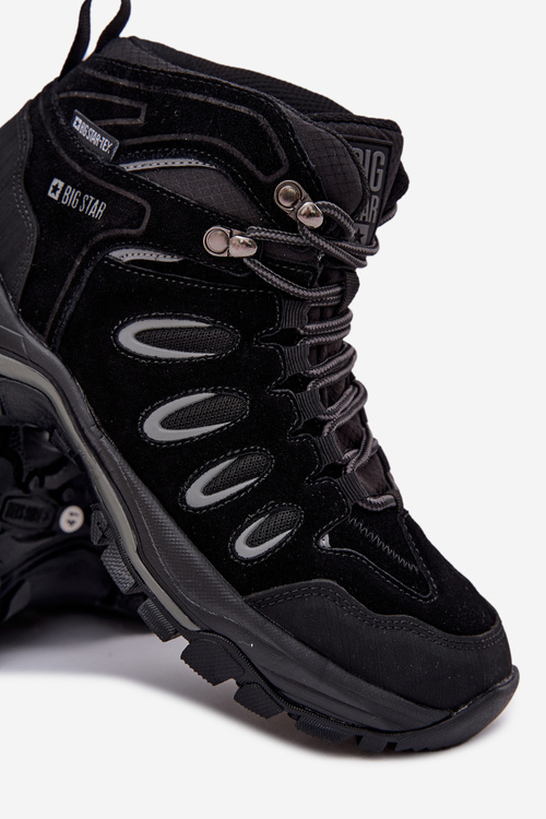 Pánske Kožené Turistické Topánky Big Star OO17433 HI-POLY SYSTEM Čierne