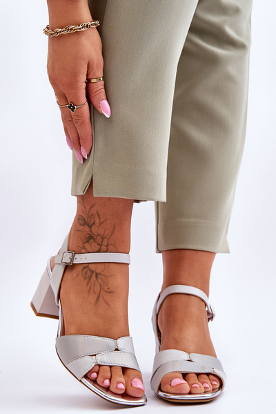 Kožené sandále s nízkym poklesom Sergio Leone SK898 Gray