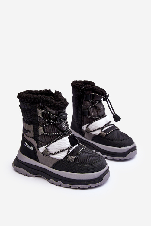 Dětské sněhule s izolační vložkou na zip černé Big Star MM374193