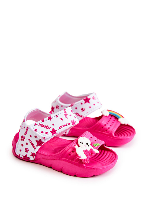 Dětské lehké sandály s důvěryhodnými dekoracemi Tmave růžovými Trusty