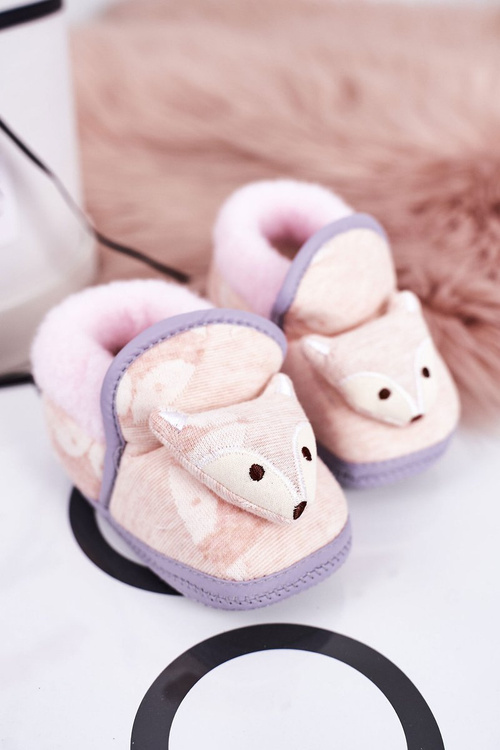 Detský papaci na elastickom pásme s ružovou líškou leo