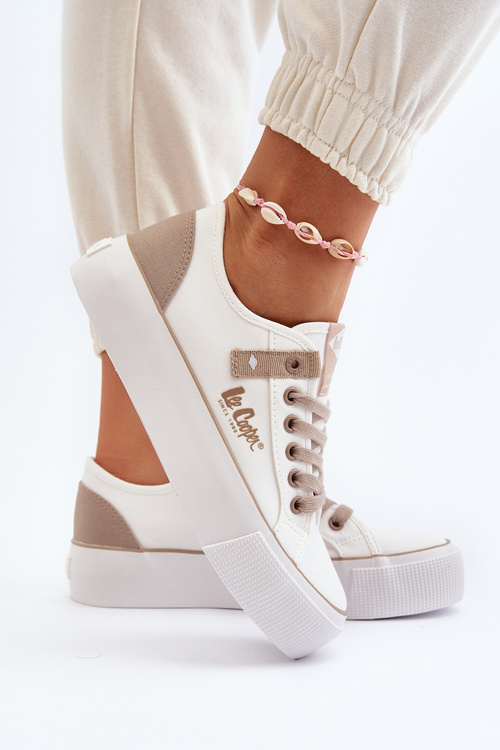 Dámské plátěné tenisky Lee Cooper LCW-24-31-2198 Bílé