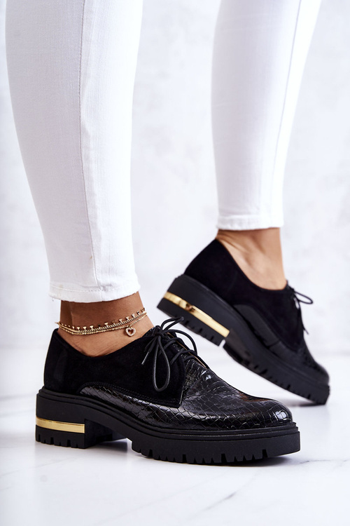 Dámské kožené kraťasy vázané černý Merevin