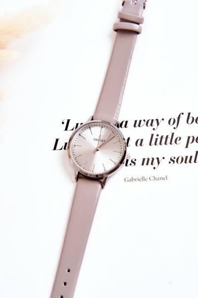 Dámské analogové hodinky bez obsahu niklu Ernest Šedá