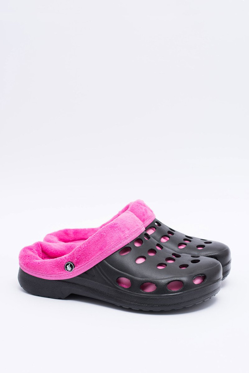 Dámske čierne a ružové ružové žabky