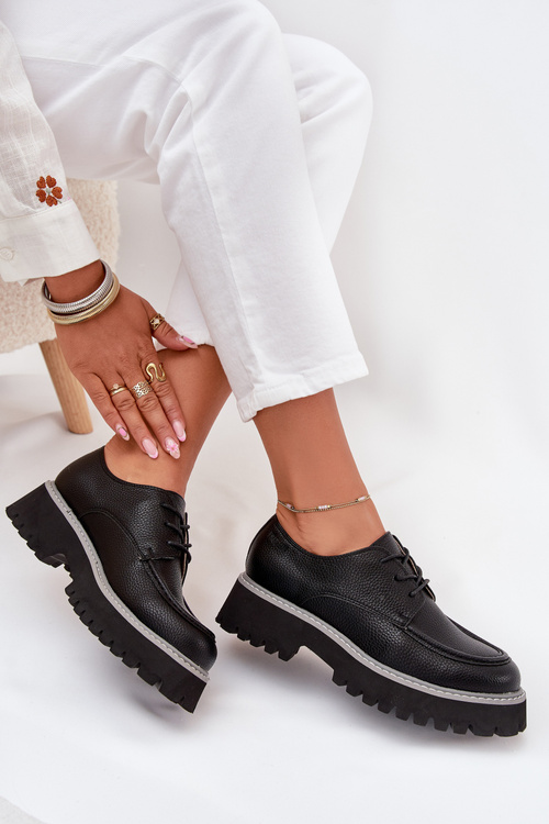 Dámske Mokasíny So Šnurovaním Big Star NN274052 Čierne