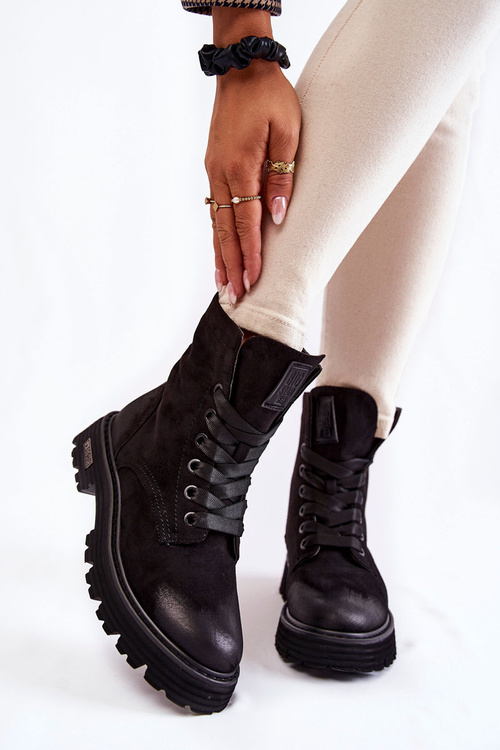 Dámské semišové boty Big Star KK274503 Černé