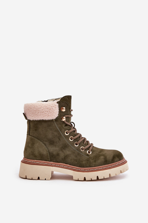 Zateplené dámske čižmy na zips zelené Ferelia