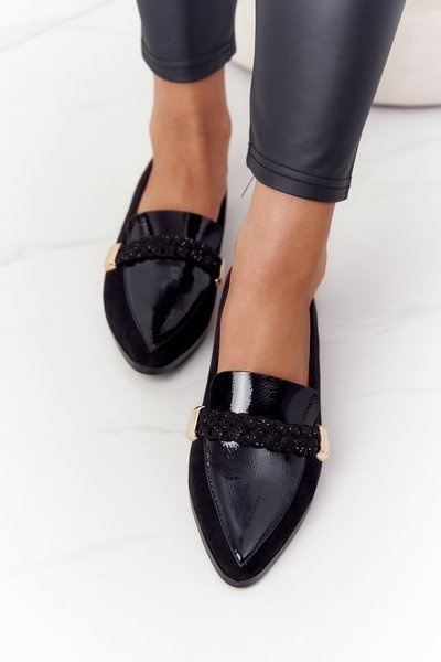 Elegantní Dámské Mokasíny S.Barski Premium Semišové černé