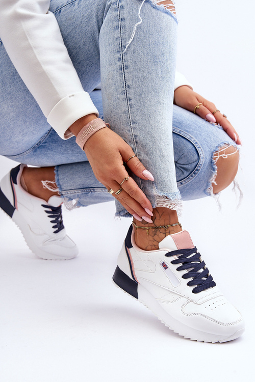 Merida White a Navy Blue-Navy Blue-Navy Blue Sports Shoe Shoes na platforme