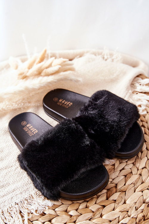 Gumové Tvarované žabky s fleecem černé Emmie