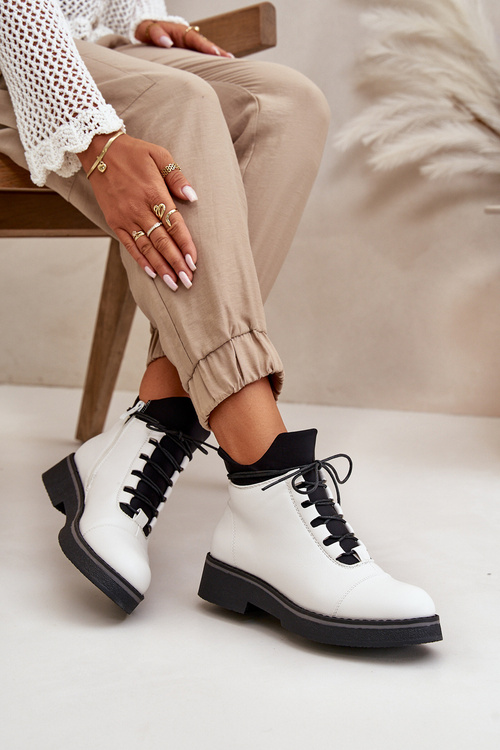 Nízke Dámske Čižmy Zateplené Z Eko Kože Béžové Erisabelle