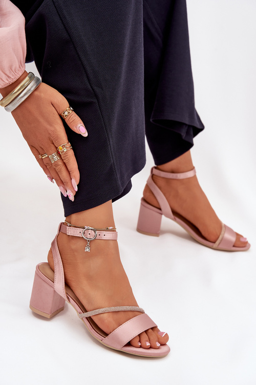 Dámské Sandály Na Podpatku S Krystaly Vinceza 20268 Béžové