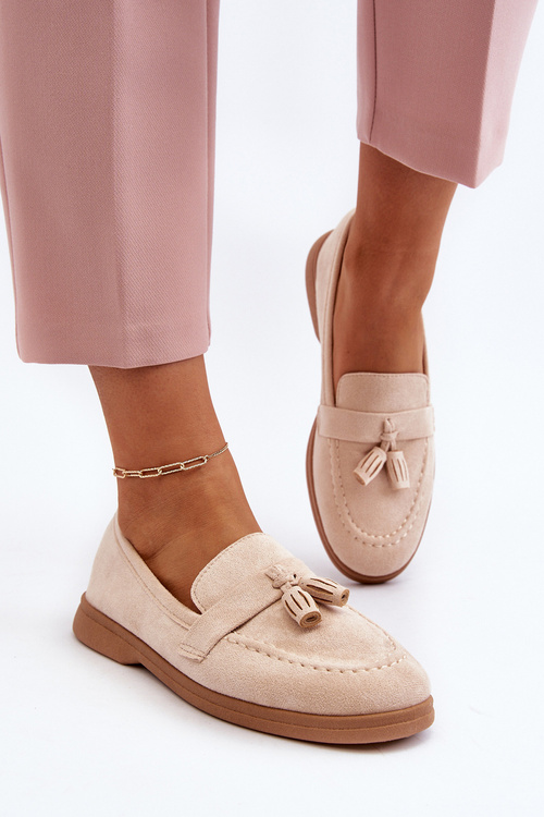 Dámske semišové mokasíny béžové Dansitu