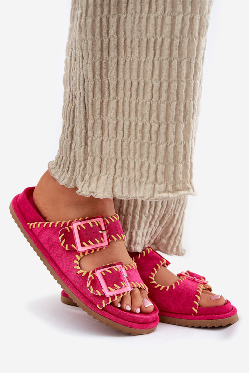 Dámske Papuče S Prackami A Dekoratívnym Obšitím Fuchsie Visley