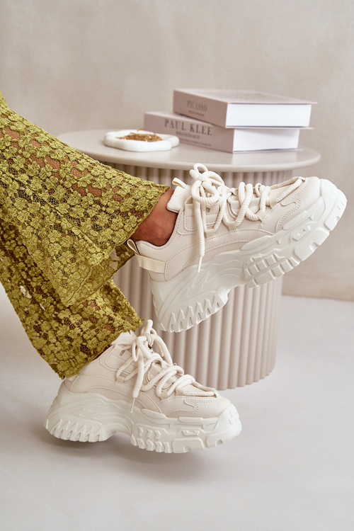 Dámské tenisky na masivní podešvi světle béžové Nevela