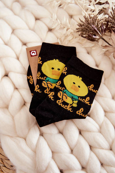 Dámské bavlněné ponožky kachní černé