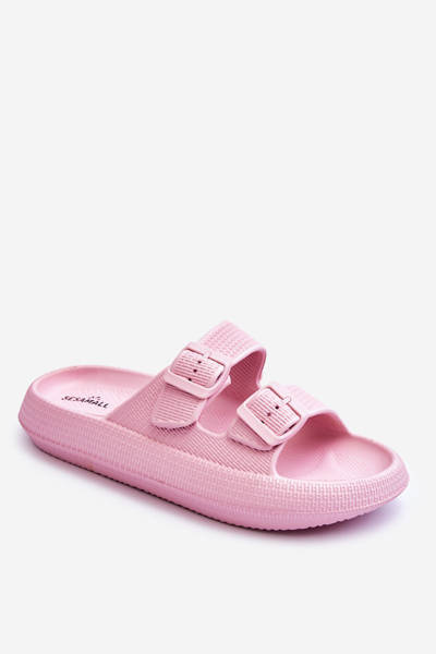 Dámske penové žabky s ružovými sharmenovými pruhmi