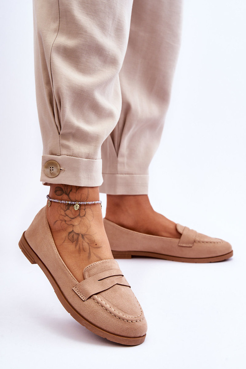 Pohodlná semišová dámska tmavá béžová Lucca