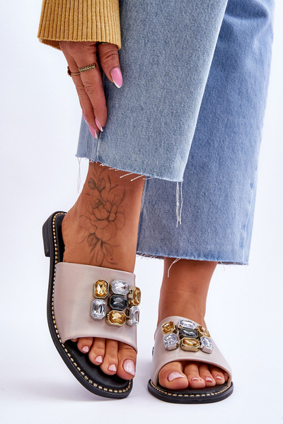 Ženské žabky s kameňmi S. Barski KV-2775-31 Nude