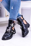 Lu Boo Black Boots s rockovými dievčenskými výrezmi