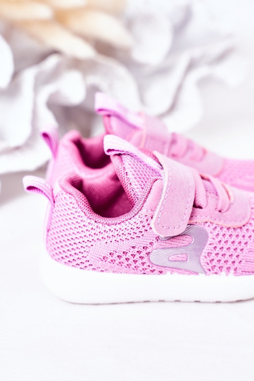 Detské športové topánky Tmavo ružový malý športovec