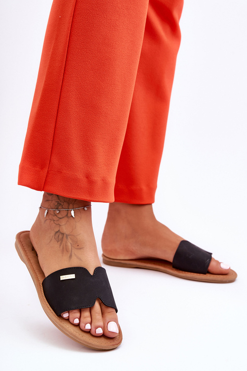 Dámské pohodlné sandály na plochém podpatku černé Coraline