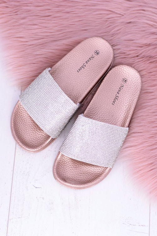 Dámské papuče se zirkony MadameCristal růžové zlato