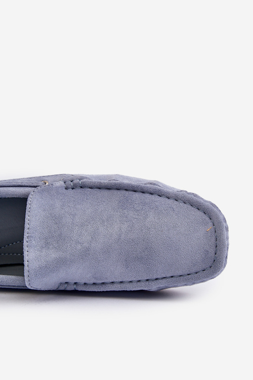 Mužské modré semišové slip-on mokasíny Rayan