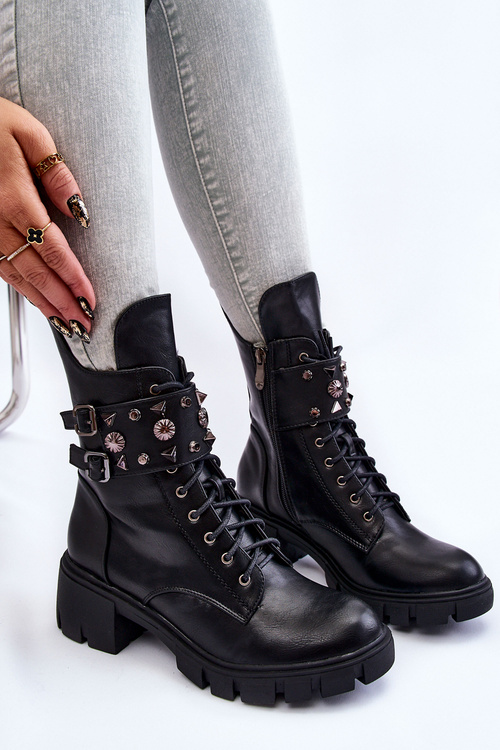 Dámské vysoké kozačky na zip Černá Kastella