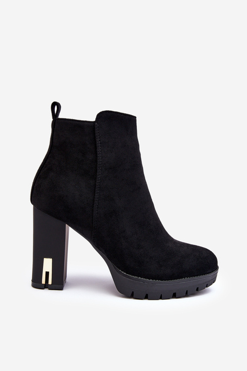 Semišové klasické vysoké podpätky čierna Amy